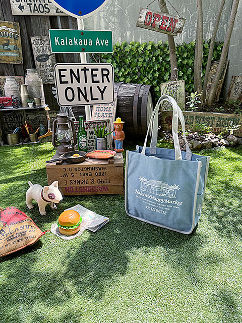 ハレイワ　キャンバストートバッグ　Lサイズ　（サックス） ■ アメリカ雑貨 アメリカン雑貨 |  | 07