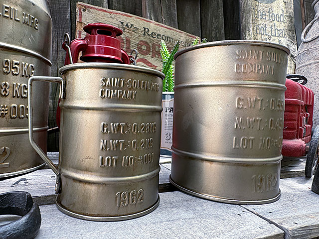 ドラム缶　マグポット　（大小2個セット） ■ アメリカン雑貨 アメリカ雑貨 |  | 02