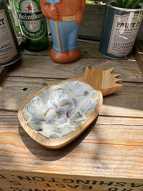 ハワイアン　パイナップル　ウッド＆シェル　トレイ ■ アメリカン雑貨 アメリカ雑貨 | 