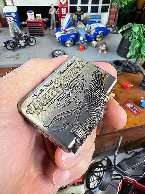 ハーレーダビッドソン　ゴージャス仕様　ジッポーライター　（ハーレーイーグル/サイドメタル/ニッケル＆真ちゅうコンビ） | Harley Davidson | 08