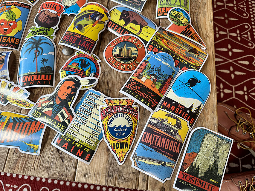 スーツケースを昔の旅行トランク風にできるトラベルステッカー　ダルトン　レトロステイツステッカー　50枚セット | DULTON | 04