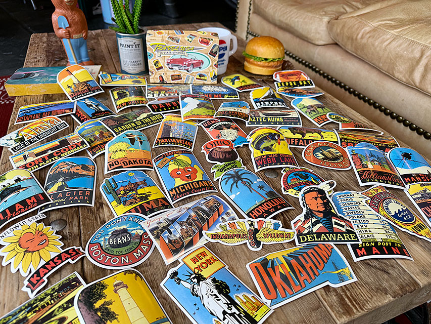 スーツケースを昔の旅行トランク風にできるトラベルステッカー　ダルトン　レトロステイツステッカー　50枚セット | DULTON | 06