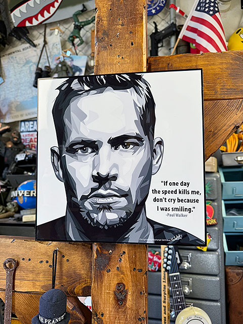 ポール・ウォーカー　ポップアートフレーム　（モノクロ）　映画　ワイルドスピード　ブライアン・オコナー | 
