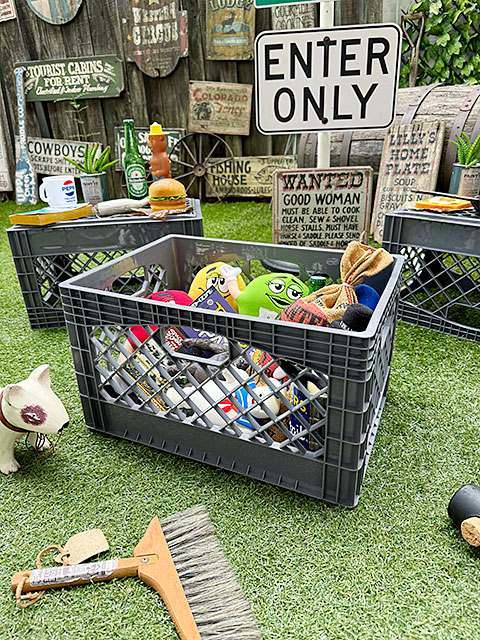 アメ雑屋さんがショップ什器としてよく使う　アメリカン　スタンダード　ミルククレート　（レクタングル/グレー）　単品 | 