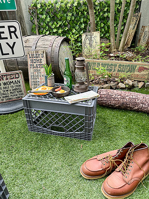 アメ雑屋さんがショップ什器としてよく使う　アメリカン　スタンダード　ミルククレート　（レクタングル/グレー）　単品 |  | 06