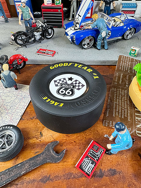 グッドイヤー　レーシングタイヤコースター　（ルート66/チェッカーフラッグ） ■ アメリカン雑貨 アメリカ雑貨 | 
