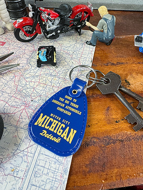 U.S.A.　サドルキータグ　キーホルダー　（ミシガン/ブルー） ■ アメリカン雑貨 アメリカ雑貨 | 