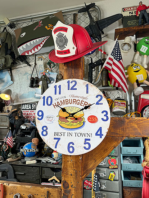 ハンバーガー　アンティーク　ウォールクロック ■ アメリカ雑貨 アメリカン雑貨 |  | 05