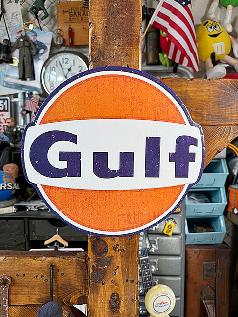 ガルフ　エンボス　ティンサイン　ダイカット　ブリキ看板 ■ アメリカ雑貨 アメリカン雑貨 |  | 05