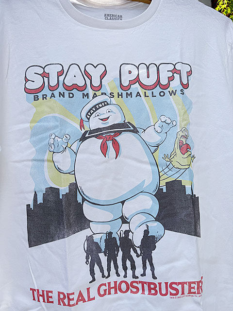 映画　ゴーストバスターズ　マシュマロマン　＆　隊員　オフィシャルTシャツ　（ホワイト）　STAY PUFF AND BUSTERS |  | 01