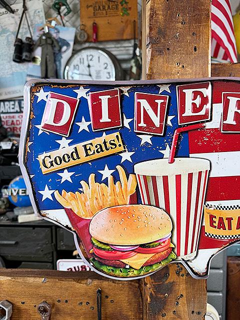 アメリカンダイナー　星条旗マップ　エンボス　ティンサイン　ブリキ看板 ■ アメリカン雑貨 アメリカ雑貨 爆買 |  | 01