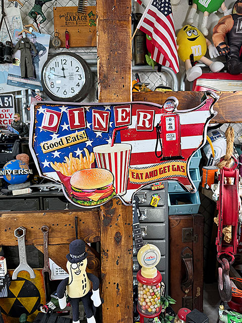 アメリカンダイナー　星条旗マップ　エンボス　ティンサイン　ブリキ看板 ■ アメリカン雑貨 アメリカ雑貨 爆買 |  | 06