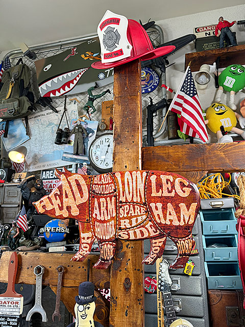 ブタ　ポーク　ミートカットチャート　エンボス　ティンサイン　ブリキ看板 ■ アメリカ雑貨 アメリカン雑貨 |  | 05