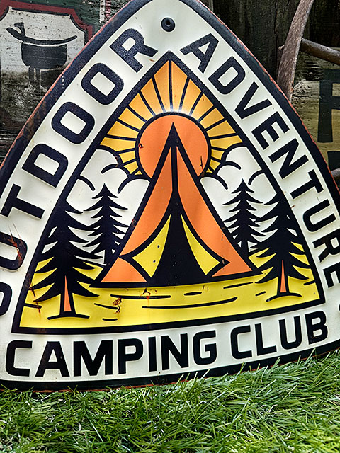 アウトドア　キャンプ　エンボスティンサイン　（テント）　ブリキ看板 ■ アメリカン雑貨 アメリカ雑貨 |  | 01