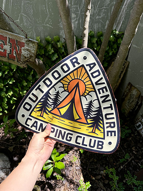 アウトドア　キャンプ　エンボスティンサイン　（テント）　ブリキ看板 ■ アメリカン雑貨 アメリカ雑貨 |  | 03