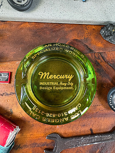 マーキュリー　ガラス　アシュトレイ　（グリーン/マーキュリーロゴ） ■ アメリカン雑貨 アメリカ雑貨 | MERCURY | 01