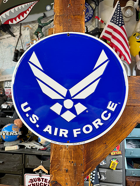 U.S.エアフォース　ラウンド型　ブリキ看板 ■ アメリカン雑貨 アメリカ雑貨 | 
