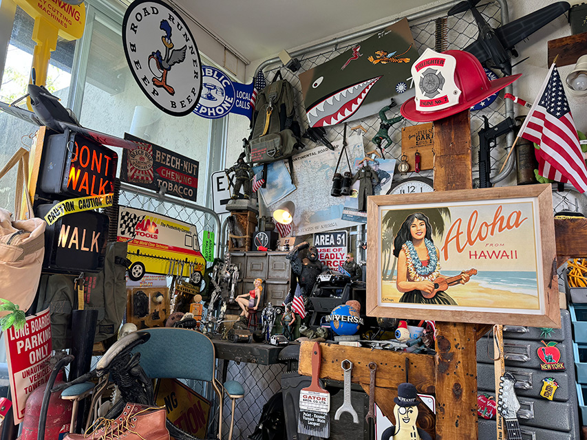 ハワイアン　ヴィンテージアート　ウッドフレーム　（ウクレレガール＆ビーチ） ■ アメリカン雑貨 アメリカ雑貨 |  | 04