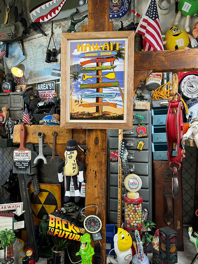 ハワイアン　ヴィンテージアート　ウッドフレーム　（観光名所の案内看板） ■ アメリカン雑貨 アメリカ雑貨 |  | 03