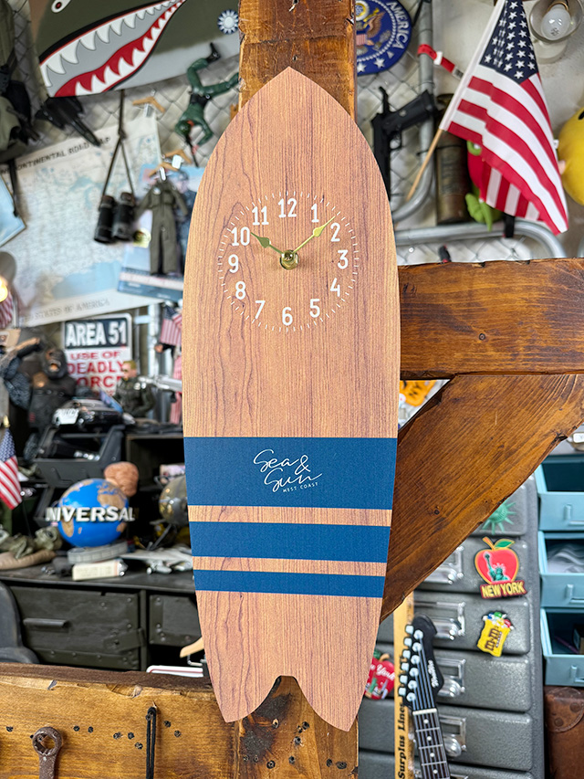 サーフボードクロック　SEA & SUN　壁掛け時計 ■ アメリカン雑貨 アメリカ雑貨 | 
