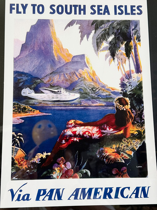 ハワイアン　ヴィンテージポスター　ウッドフレーム　（パンナム/FLY TO SOUTH SEA ISLES） ■ アメリカン雑貨 アメリカ雑貨 |  | 01
