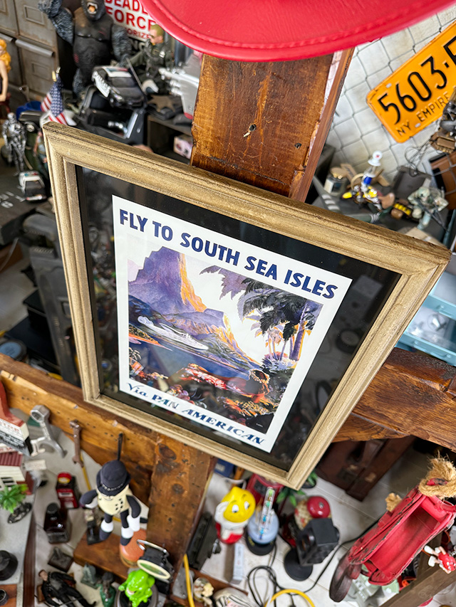 ハワイアン　ヴィンテージポスター　ウッドフレーム　（パンナム/FLY TO SOUTH SEA ISLES） ■ アメリカン雑貨 アメリカ雑貨 |  | 03