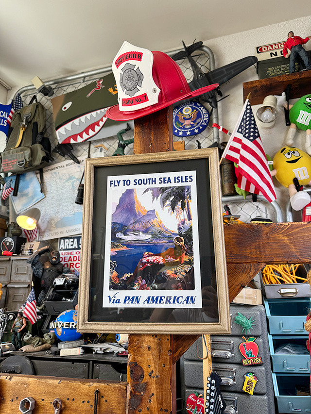 ハワイアン　ヴィンテージポスター　ウッドフレーム　（パンナム/FLY TO SOUTH SEA ISLES） ■ アメリカン雑貨 アメリカ雑貨 |  | 06