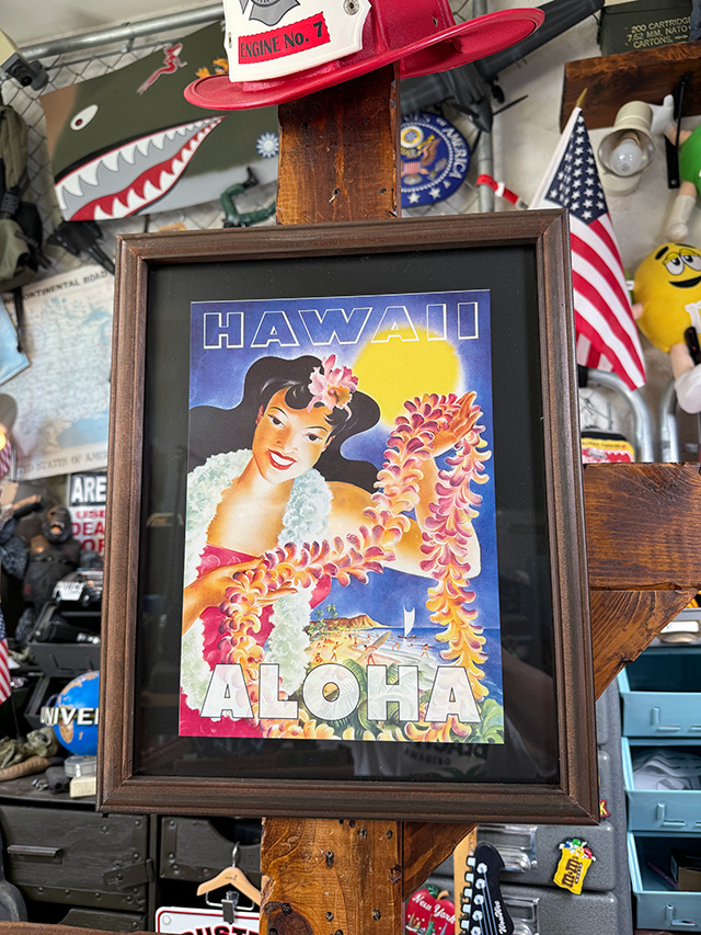 ハワイアン　ヴィンテージポスター　ウッドフレーム　（レイガール） ■ アメリカン雑貨 アメリカ雑貨 | 