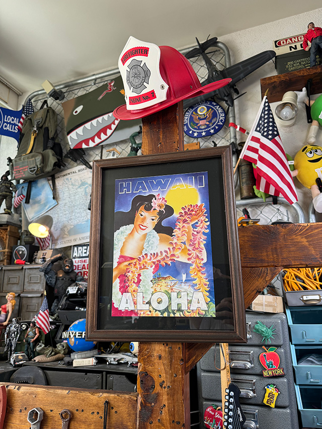 ハワイアン　ヴィンテージポスター　ウッドフレーム　（レイガール） ■ アメリカン雑貨 アメリカ雑貨 |  | 06