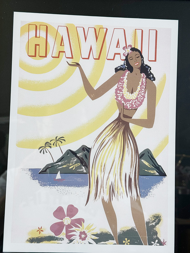 ハワイアン　ヴィンテージポスター　ウッドフレーム　（フラガール） ■ アメリカン雑貨 アメリカ雑貨 |  | 01