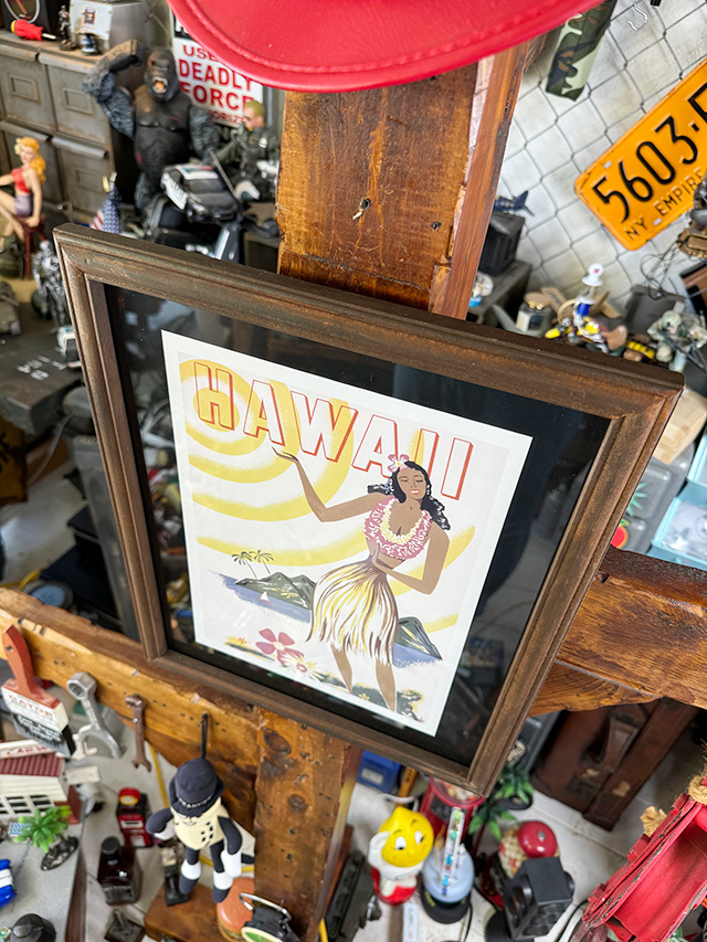 ハワイアン　ヴィンテージポスター　ウッドフレーム　（フラガール） ■ アメリカン雑貨 アメリカ雑貨 |  | 03