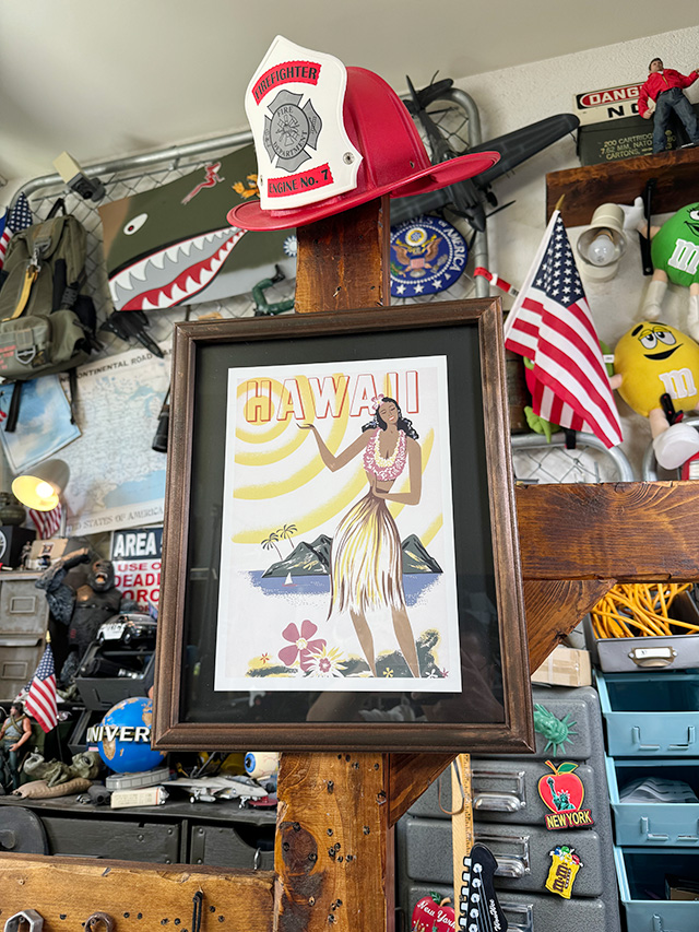 ハワイアン　ヴィンテージポスター　ウッドフレーム　（フラガール） ■ アメリカン雑貨 アメリカ雑貨 |  | 06