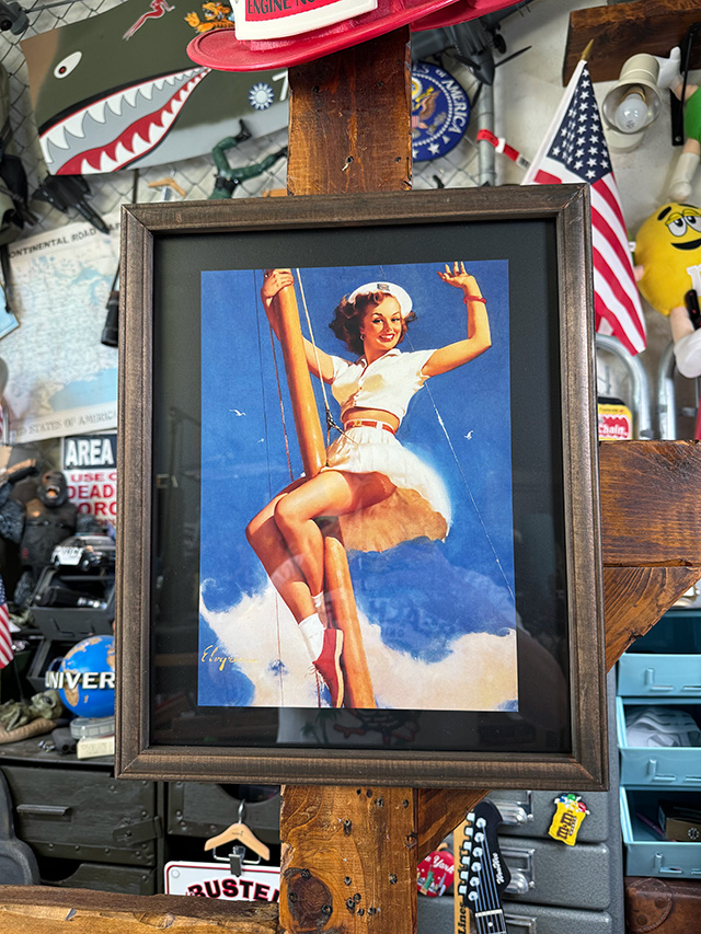 ピンナップガール　ヴィンテージポスター　ウッドフレーム　ミリタリー　U.S.ネイビー ■ アメリカン雑貨 アメリカ雑貨 | 