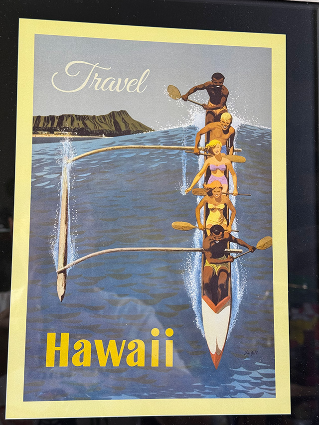 ハワイアン　ヴィンテージポスター　ウッドフレーム　（アウトリガーカヌー） ■ アメリカ雑貨 アメリカン雑貨 |  | 01