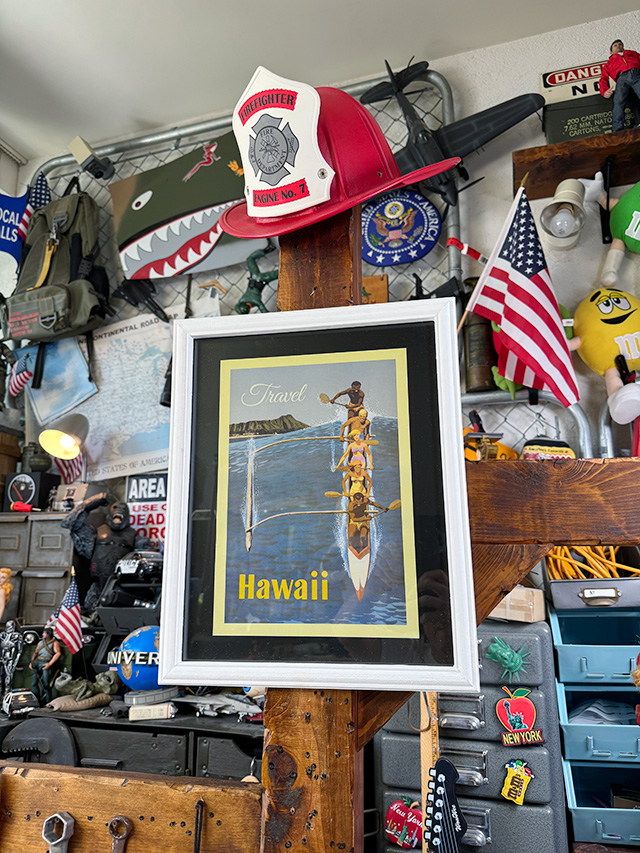 ハワイアン　ヴィンテージポスター　ウッドフレーム　（アウトリガーカヌー） ■ アメリカ雑貨 アメリカン雑貨 |  | 06