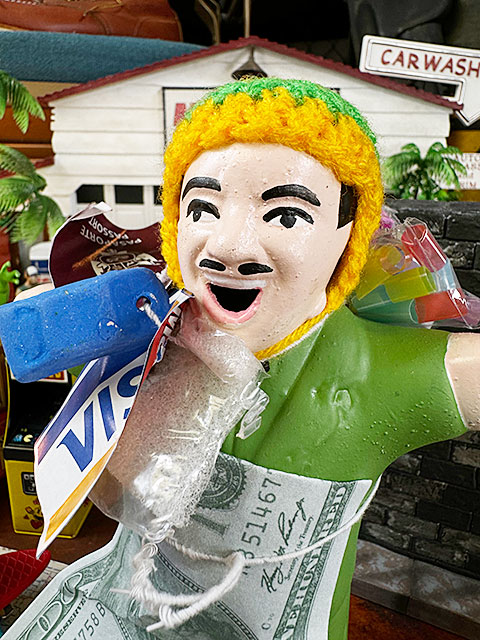 タバコ好きな福の神　願い事が叶う　エケコ人形　（グリーン）　ペルー産　※帽子色はランダムアソートでのお届けです |  | 03