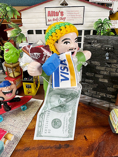 タバコ好きな福の神　願い事が叶う　エケコ人形　（グリーン）　ペルー産　※帽子色はランダムアソートでのお届けです |  | 04