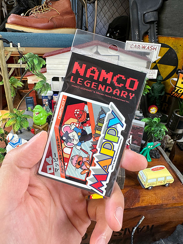 ナムコ　オフィシャル　ステッカー　マッピー　（ソフト＆タイトルロゴ）　初代ファミコン ■ アメリカン雑貨 アメリカ雑貨 |  | 01