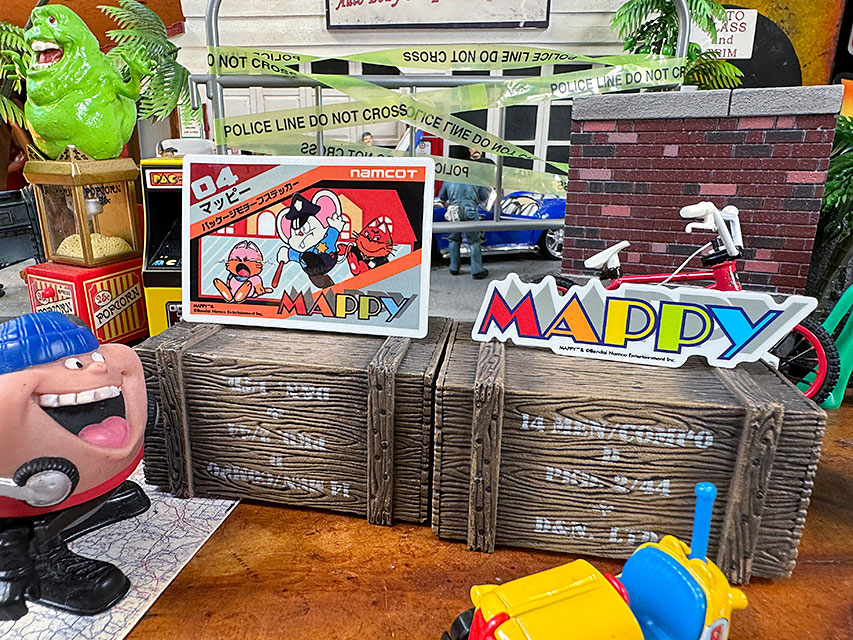 ナムコ　オフィシャル　ステッカー　マッピー　（ソフト＆タイトルロゴ）　初代ファミコン ■ アメリカン雑貨 アメリカ雑貨 |  | 02