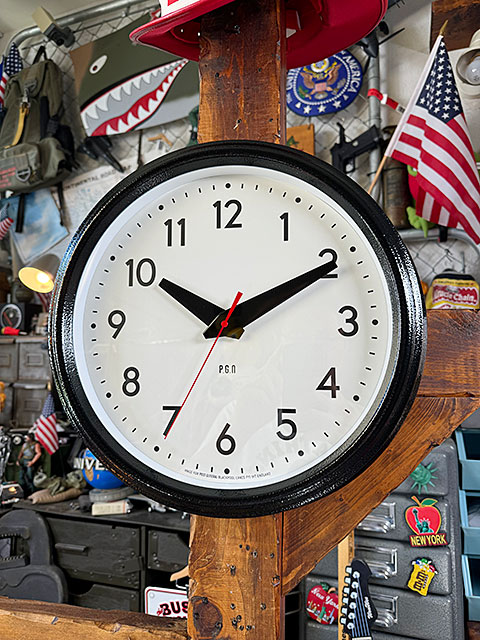 ポストジェネラル　スクールハウス　ウォールクロック　L　（ブラック） ■ アメリカン雑貨 アメリカ雑貨 | 