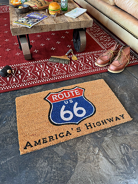 ルート66　ココマット　（AMERICA'S HIGHWAY） 靴のままで使う玄関マット■ アメリカン雑貨 アメリカ雑貨 | 