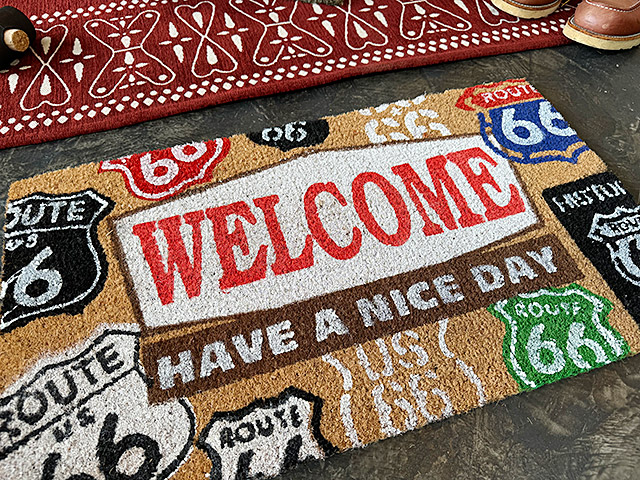 ルート66　ココマット　（HAVE A NICE DAY） 靴のままで使う玄関マット ■ アメリカン雑貨 アメリカ雑貨 爆買 |  | 01