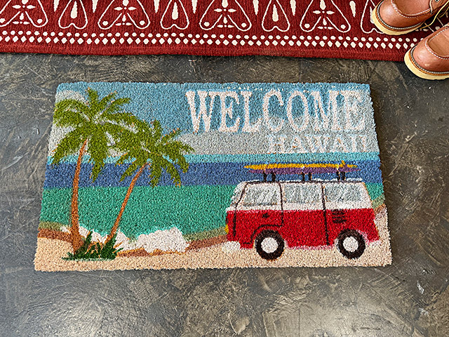 ワーゲンバス　ココマット　（WELCOME HAWAII）　靴のままで使う玄関マット　ハワイアン　玄関マット ■ アメリカン雑貨 アメリカ雑貨 |  | 06