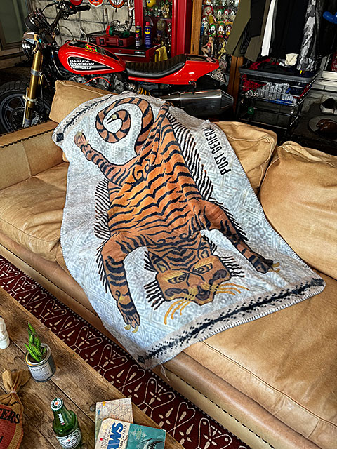 ポストジェネラル　フランネル　フリースブランケット　（タイガー）　90cm×150cm ■ アメリカン雑貨 アメリカ雑貨 | 