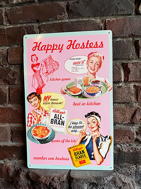 ケロッグ　ブランフレーク　ブリキ看板　（ハッピーホステス） ■ アメリカン雑貨 アメリカ雑貨 爆買 | 