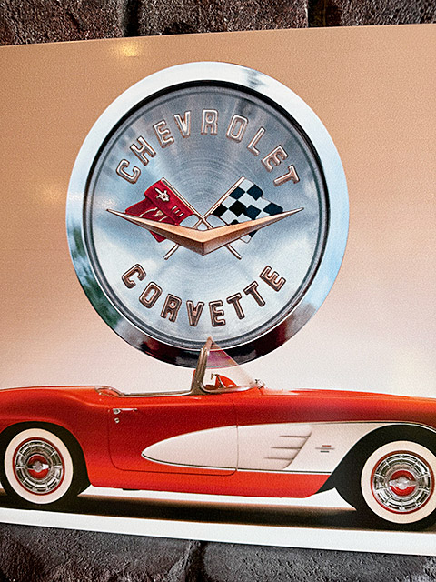 1958年　シボレー　コルベット C1　＆　エンブレム　ブリキ看板 ■ アメリカン雑貨 アメリカ雑貨 |  | 01