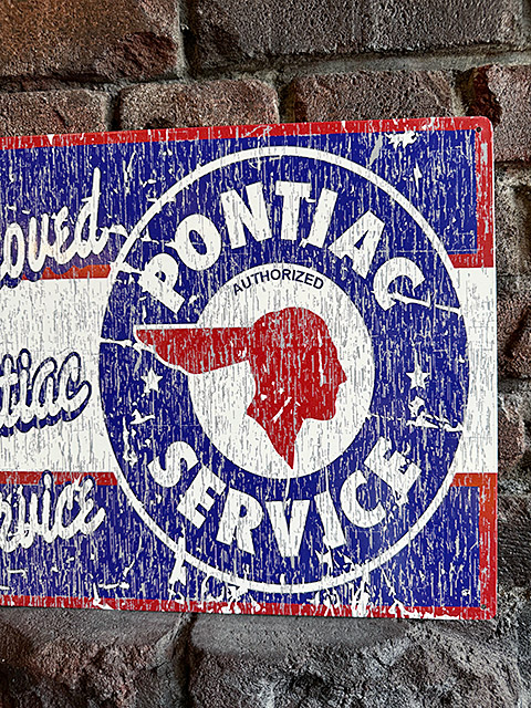 ポンティアック　サービス　チーフポンティアック　ブリキ看板　エイジングサイン ■ アメリカン雑貨 アメリカ雑貨 |  | 01