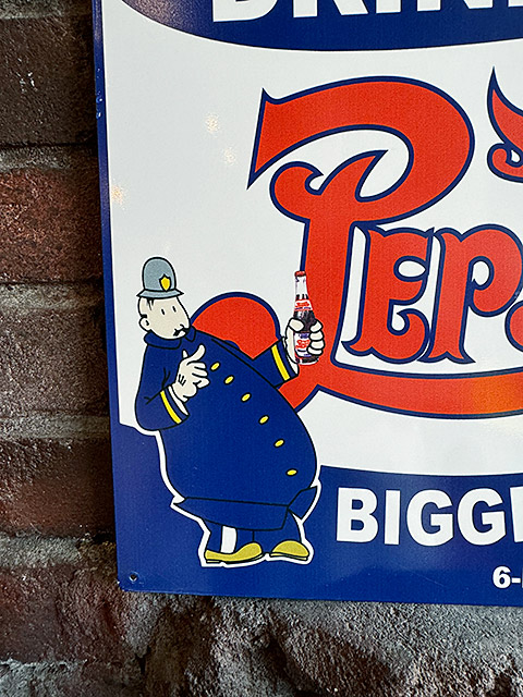ペプシコーラ　ポリスマン　ピート　ブリキ看板　（BIGGER-BETTER） ■ アメリカン雑貨 アメリカ雑貨 |  | 01