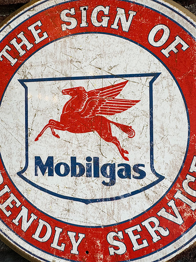 Mobilgas モービルガス 看板 レトロ アンティーク ヴィンテージ Mobil