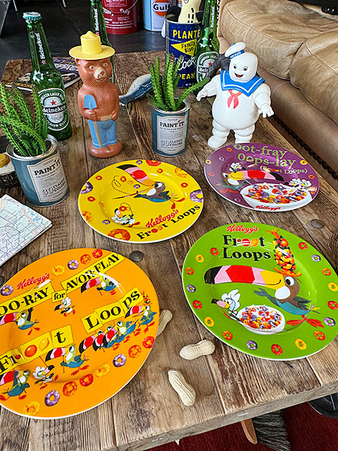ヴィンテージケロッグ　フルーツループ　トゥカン・サム　プレート　（4枚セット）　お皿　サラダプレート ■ アメリカン雑貨 アメリカ雑貨 | 